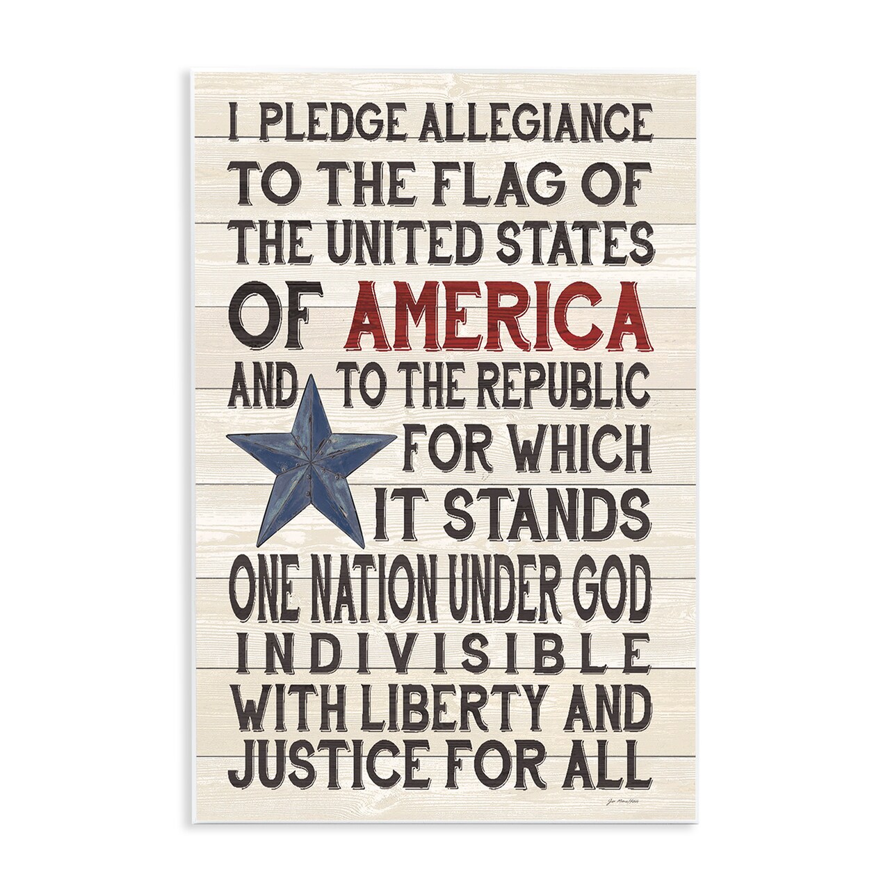 Stupell Industries Pledge of Allegiance Patriotic Wall Plaque Art